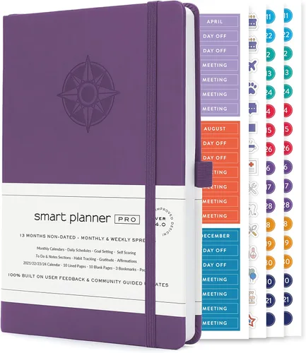 Vista 29 de Smart Planner Pro - Agenda grande de 11 x 8.5 pulgadas (A4) - Agenda diaria sin fecha - Probado y aprobado para lograr objetivos y aumentar