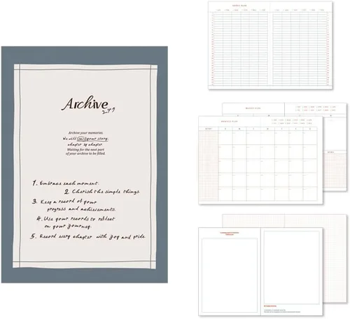 Vista 55 de Monolike B6 Archive - Agenda de 6 meses, color verde, planificador académico, planificador semanal y mensual, programador