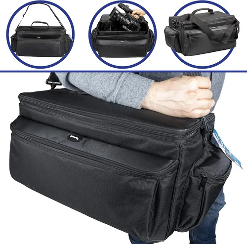 Vista 5 de Ultimaxx Bolsa de artilugios profesionales extra grande, resistente al agua, compatible con videocámaras y accesorios para videocámaras Sony