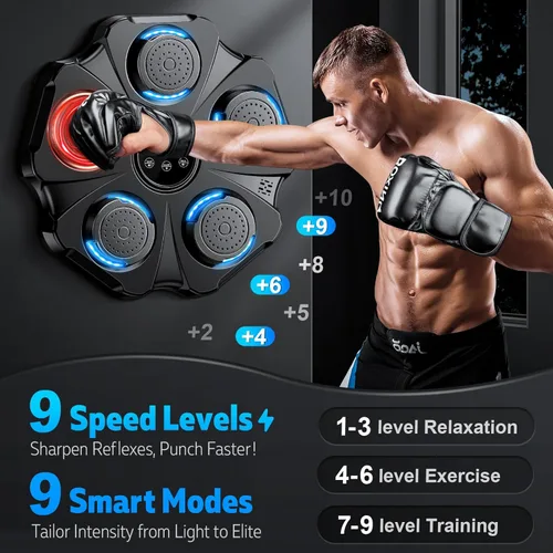 Vista 5 de 2025 Máquina de Boxeo con Música Mejorada - Entrenador de Punching Interactivo, Objetivo de Boxeo Electrónico de Gran Tamaño Montado en la Pared