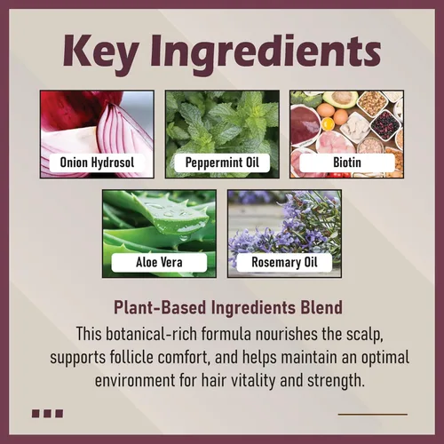Vista 4 de Champú Hydrosol de cebolla para el crecimiento del cabello, hidrosol de cebolla con romero, biotina, para cabello más fuerte, más completo y grueso