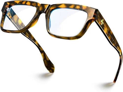 Vista 12 de VISOONE - Lentes cuadrados TR90 con bloqueo de luz azul, elegantes anteojos de computadora para mujeres y hombres; Randi