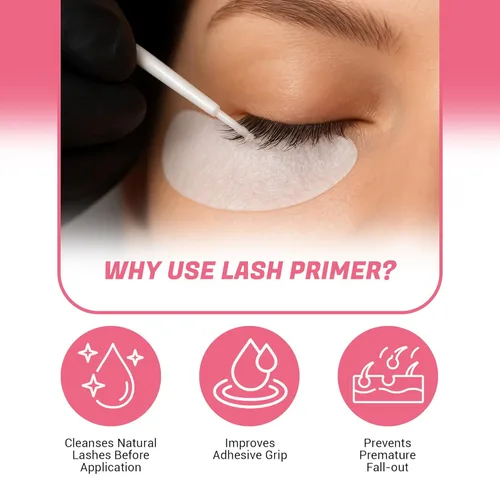 Vista 6 de Forabeli Imprimación de pestañas para extensiones de pestañas, máxima retención y refuerzo de adherencia, removedor profesional de proteínas