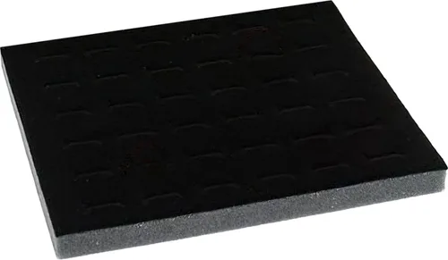 Vista 6 de Caja de almacenamiento de joyas, con vidrio en la parte superior. Caja con 36ranuras para anillos