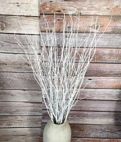 Vista 9 de Ramas decorativas de abedul, tallos de 23 pulgadas para decoración de boda, ramitas secas para decoración navideña (Oro Metálico)