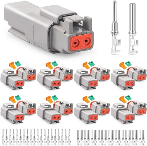 Vista 10 de JRready ST6339 Deutsch DT Conector 2 pines con herramienta de crimpado Deutsch (ACT-LY-16DT), conector DT gris de 2 pines (5 juegos), tamaño 16