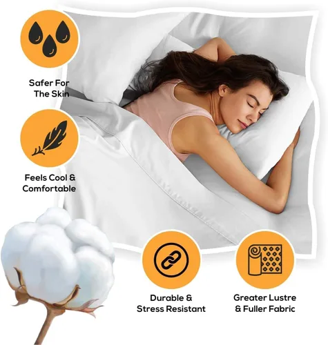 Vista 3 de 100% Egyptian Cotton Sheets 1000 Thread Count Twin Size Sheet Sets 4 PC Solid Bed Sheet Set True Luxury Hotel Quality Fits Up to 18 Inches Deep Beige