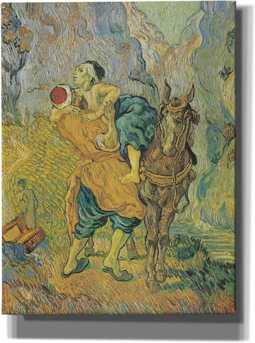 Epic Graffiti 'Der Barmherzige Samariter' por Vincent Van Gogh, lienzo de arte de pared giclée, 12 x 16 pulgadas