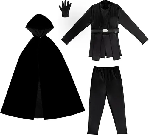 Vista 2 de Star Wars Luke Skywalker - Disfraz oficial de Halloween para jóvenes, túnica y pantalones con capa desmontable y cinturón de aluminio