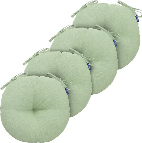 Vista 65 de Cojines de mimbre copetudos de 3 piezas para muebles de patio, cojines de mimbre para sillas de exterior con lazos, cojines de mimbre repelentes al