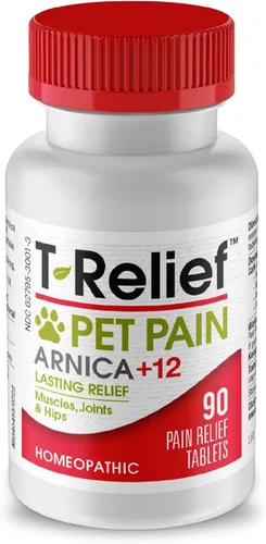 T-Relief - Árnica para aliviar el dolor de mascotas + 12 potentes medicamentos naturales que ayudan a aliviar el dolor muscular, articular y cadera,