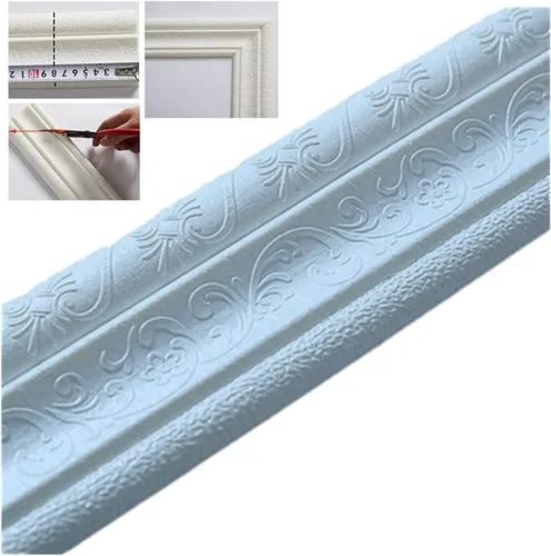 Vista 13 de 2022 Nuevo Borde de Paredes 3D Autoadhesivo de Protección Ambiental, Tira de Moldura para Bordes de Paredes 3D, Marco de Bordes de Pared Flexibles