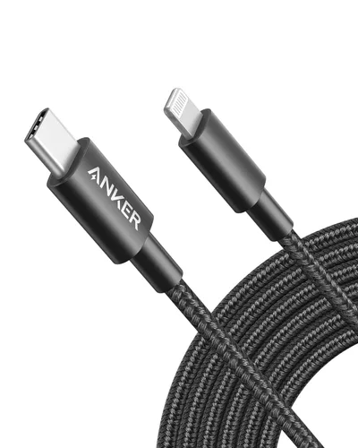 Vista 12 de Anker Nuevo Cable de Nylon USB C a Lightning, Certificado MFi de Apple para iPhone Serie 14, y Más (1 pie, Negro)