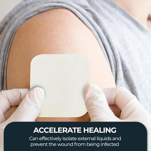 Vista 4 de MED PRIDE Apósitos de espuma estéril para heridas, suave, absorbente, no adhesivo, impermeable, acolchado de espuma médica para úlceras, lesiones