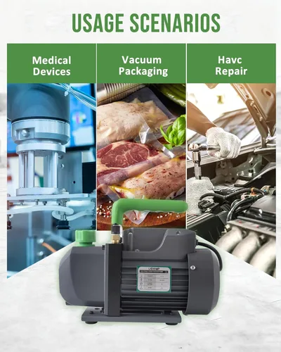 Vista 7 de Lichamp Bomba de vacío, 4.5 cfm 1/3 HP HVAC Bomba de vacío de una etapa para R134a R410a R22 R12, para aire acondicionado automotriz refrigerante