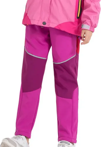 Vista 2 de M2C Pantalones de senderismo impermeables Softshell con forro polar para niños y niñas