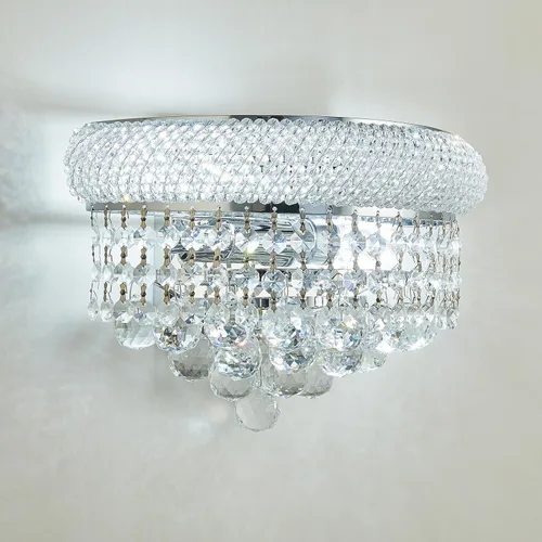 Aplique de pared de cristal estilo imperio de 2 luces para sala de estar, comedor, baño, espejos de tocador, pasillo, dormitorio, armario, escalera