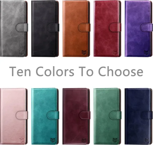 Vista 2 de SUANPOT Funda de piel tipo cartera para Samsung Galaxy A53 5G con tarjetero RFID para tarjetas de crédito Flip Folio Book Funda a prueba de golpes