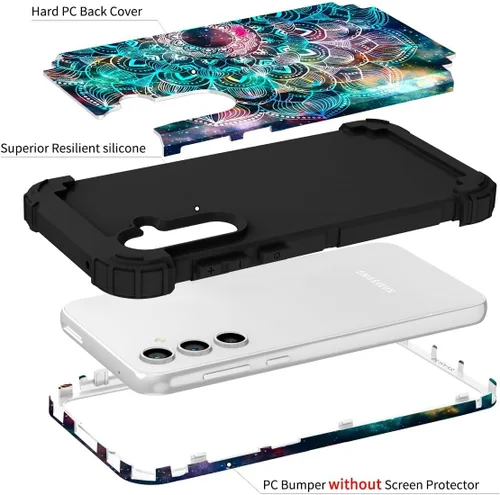Vista 12 de Hocase Funda para Galaxy A13 5G, resistente a prueba de golpes, protección de goma de silicona suave, funda protectora híbrida de plástico duro