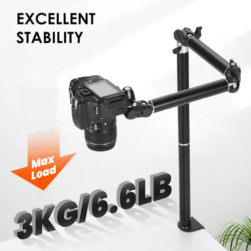 Vista 3 de TARION Overhead Camera Desk Mount Articulated with Gear Joints TKA01-L