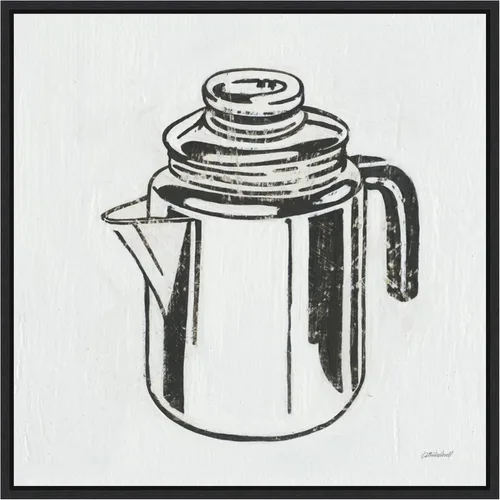 Vista 20 de Amanti Art Framed Canvas Wall Art 16x16 Retro Coffee Pot (Kitchen) by Kathrine Lovell, Framed Wall Art Canvas, Cuisine Artwork, Traditional Decor