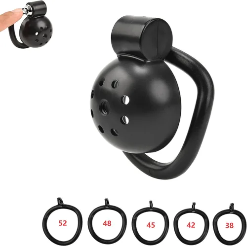 Vista 2 de Dispositivo de castidad masculina se burlan de la jaula de la polla cerrada Ejercicio del pene para los hombres