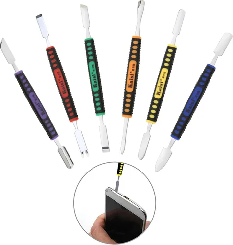 Vista 3 de OriGlam Juego de 6 piezas de spudger de metal de doble extremo, Spudger profesional de apertura de palanca, kit de herramientas de reparación