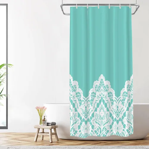 Vista 612 de Shrahala Father and Child Embracing No Hooks Shower Curtain with Snap in Liner Set, Tender Moment Captured Bathroom Décor Polyester Fiber Waterproof