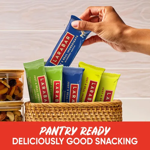 Vista 7 de Larabar Paquete variado, barras de frutas y nueces, 18 unidades, 28.8 onzas Includes Blueberry Muffin, Lemon Bar & Apple Pie, 6 Bars Each, Plant