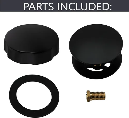 Vista 2 de Westbrass Moldura estándar para residuos de baño de accionamiento por cable, negro mate, D50T-62