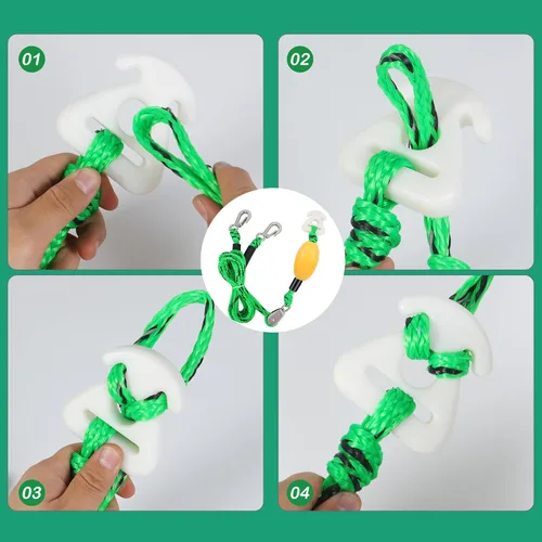 Vista 7 de Arnés de remolque autocentrante para deportes acuáticos con bola de espuma, arnés de remolque de barco resistente con 2 jinetes permanentes de acero