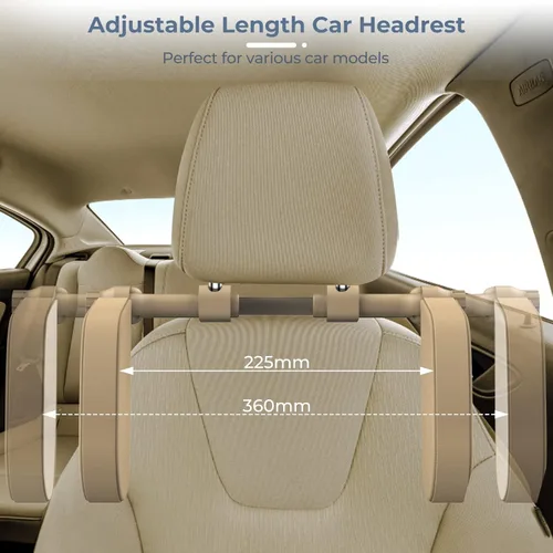 Vista 5 de Yoocaa Almohada para reposacabezas de coche, reposacabezas Road Pal, soporte ajustable para el cuello y la cabeza del asiento del coche, almohada