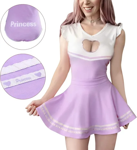 Vista 2 de Littleforbig Cotton Romper Onesie Pajamas Bodysuit - Daddy's Secret Princess Skirt Set