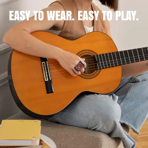 Vista 2 de Rhythm Ring Finger Shaker – Agitador compacto de percusión de mano instrumentos musicales – Agitador musical portátil para guitarra acústica