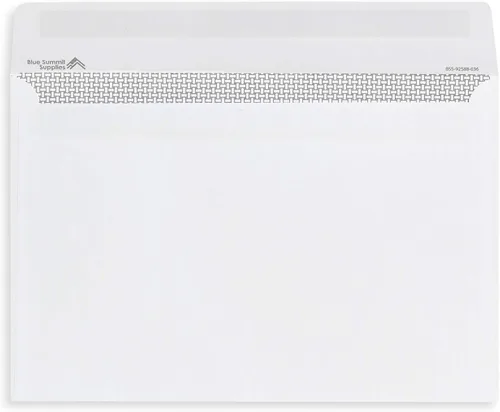 Vista 2 de 250 sobres de 6 x 9 pulgadas, lados abiertos con solapa abierta, de látex, autoadhesivos, para guardar de forma segura un pequeño folleto, catálogo