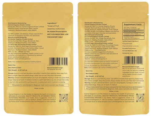 Vista 2 de Combo de polvo de soapnutReetha y polvo de fenogreco (8 onzas cada uno) para la salud de tu cabello, natural, sin conservantes añadidos, sin OMG