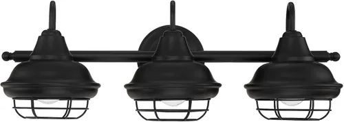 Vista 2 de Designers Impressions Charleston - Aplique de pared negro mate de 1 luz/accesorio de baño: 10005