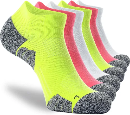 Vista 40 de CWVLC - Calcetines deportivos, hasta el tobillo, de compresión, acolchados, unisex, paquete variado