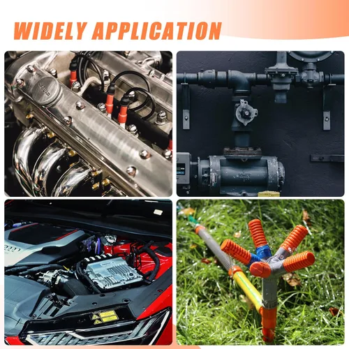 Vista 7 de Paquete de 2 abrazaderas de manguera con perno en T, abrazadera de manguera de acero inoxidable con resorte de refuerzo para tubo, abrazadera