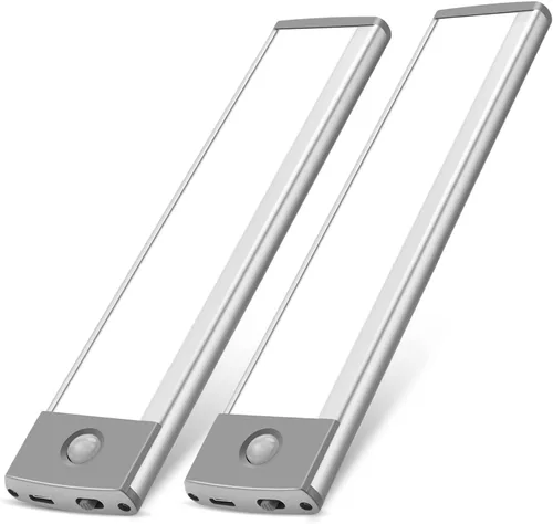 30 Luces LED para Debajo del Gabinete, Luz Nocturna de Alacena de Cocina Recargable por USB, Funciona con Pilas, Iluminación de Armario Debajo del