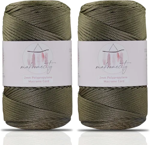 Vista 66 de Makromecity, Cordón de macramé de poliéster de 2 mm x 250 yardas (750 pies) Cordón de macramé de 2 mm de polipropileno para arte y manualidades