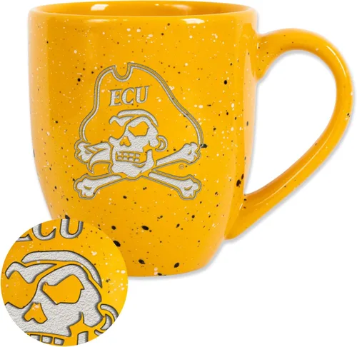 Vista 10 de Rico Industries NCAA Saint Joseph's (PA) Hawks Logo Principal Color Marrón 16 oz Logotipo del Equipo de Color Láser Grabado en Cerámica Moteada Taza