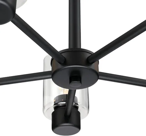 Vista 5 de Westinghouse 6115300 Sylvestre - Candelabro de interior transicional de cinco luces, acabado negro mate, cristal transparente Mate negro