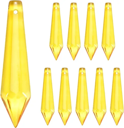 Vista 13 de M METERXITY 10-Pack Crystal Icicle Prisms, 53mm/2.09 Inch Chandelier Pendant Maker Hanging Crystals Chandelier Prisms for Home/Windows/Garden/DIY