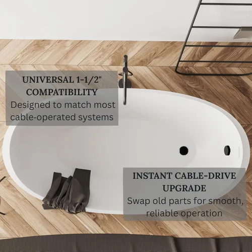 Vista 10 de Westbrass Moldura estándar para residuos de baño de accionamiento por cable, negro mate, D50T-62