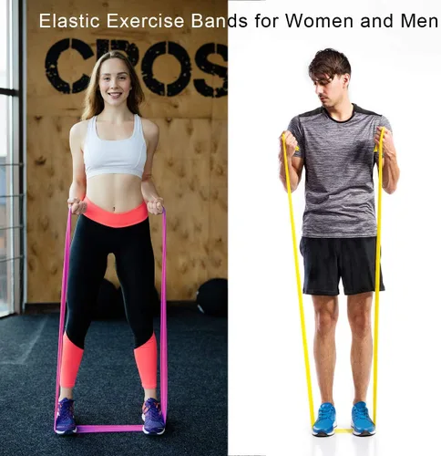 Vista 7 de Coolrunner Juego de 3 bandas elásticas planas sin látex de 7 pies de largo con bolsa de transporte, bandas anchas de resistencia para fitness