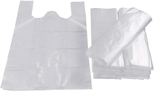 Vista 7 de Bolsos de compras plásticos transparentes de la camiseta de la manija, 400 bolsos reutilizables del transporte de las cuentas