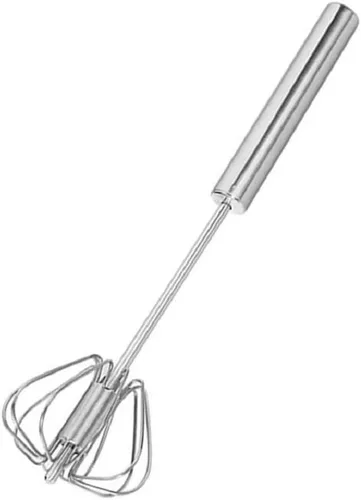 Batidor de acero inoxidable, batidora de mano semiautomática, batidor de leche de huevo, espumador de leche, batidor giratorio para mezclar, batir y