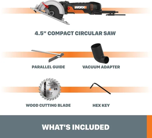 Vista 2 de Worx WX439L 4.5 Amp WORXSAW 4.5" Sierra circular compacta eléctrica
