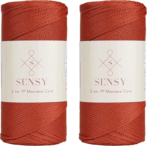 Vista 70 de Sensy Premium 2mm 229.5 metros de cuerda de poliéster 100% cordón de polipropileno Cordón de macramé 2mm Cordón para bolso de crochet Hilo